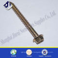 Hexagonal flange screw with yellow zinc manufacture